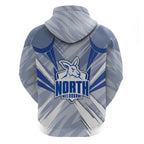 North Melbourne Kangaroos Australian Football Zip Hoodie Powerful Kangaroo Mascot - Bold Team Colors