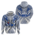 North Melbourne Kangaroos Australian Football Zip Hoodie Powerful Kangaroo Mascot - Bold Team Colors
