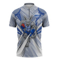North Melbourne Kangaroos Australian Football Zipper Polo Shirt Powerful Kangaroo Mascot - Bold Team Colors