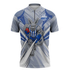 North Melbourne Kangaroos Australian Football Zipper Polo Shirt Powerful Kangaroo Mascot - Bold Team Colors