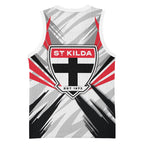 St Kilda Saints Australian Football Basketball Jersey Superhero Mascot Graphic - Bold Team Colors