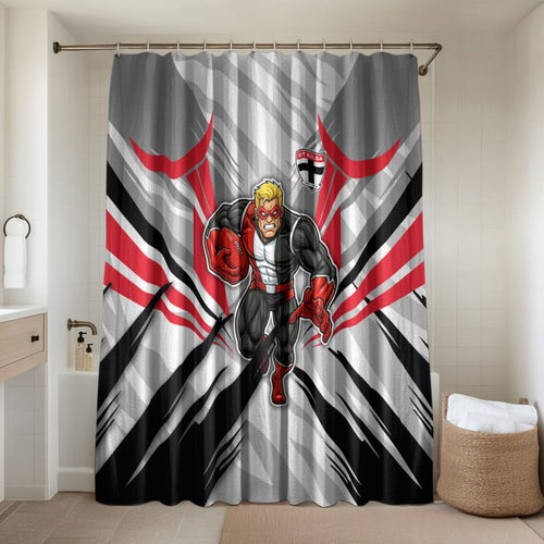 St Kilda Saints Australian Football Bathroom Set Superhero Mascot Graphic - Bold Team Colors