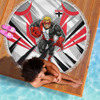 St Kilda Saints Australian Football Beach Blanket Superhero Mascot Graphic - Bold Team Colors