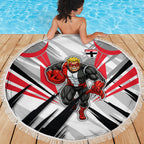 St Kilda Saints Australian Football Beach Blanket Superhero Mascot Graphic - Bold Team Colors