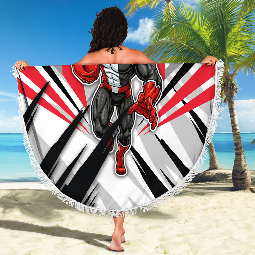 St Kilda Saints Australian Football Beach Blanket Superhero Mascot Graphic - Bold Team Colors