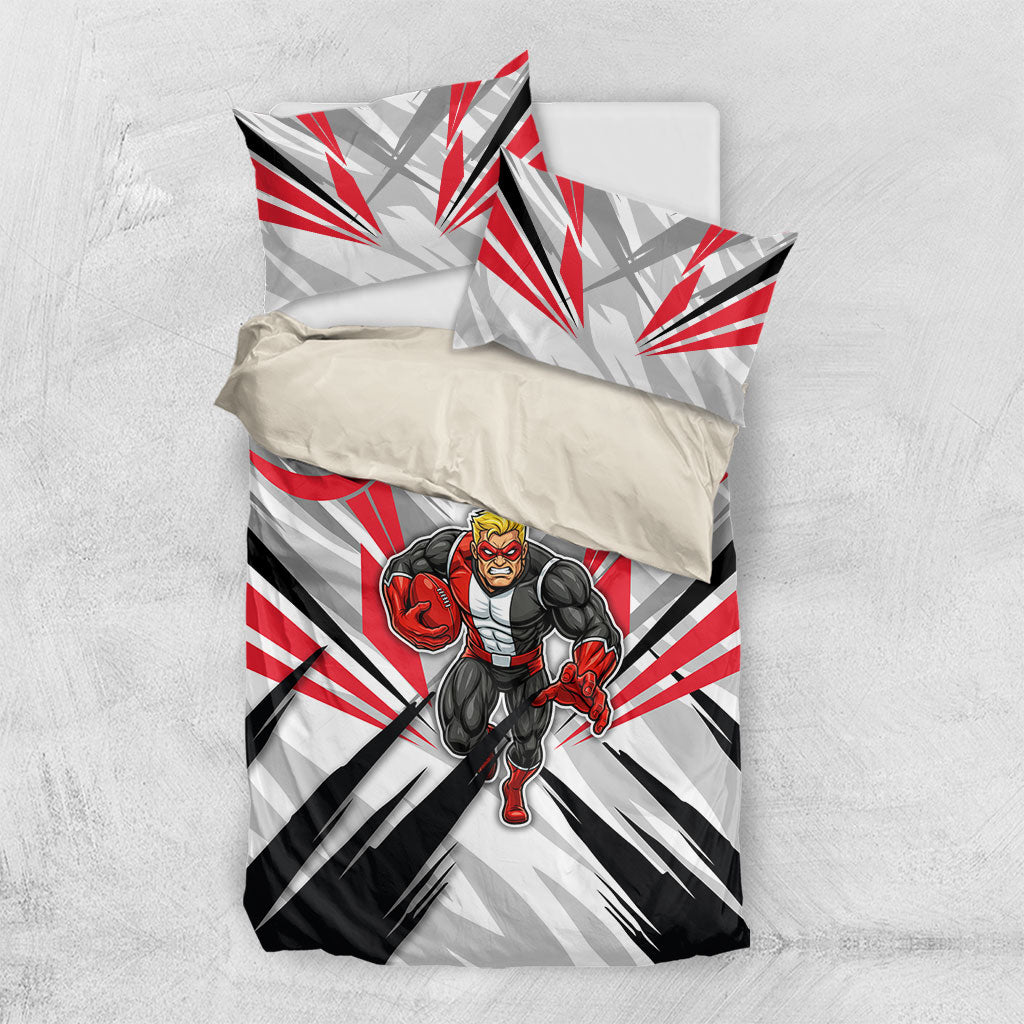 St Kilda Saints Australian Football Bedding Set Superhero Mascot Graphic - Bold Team Colors