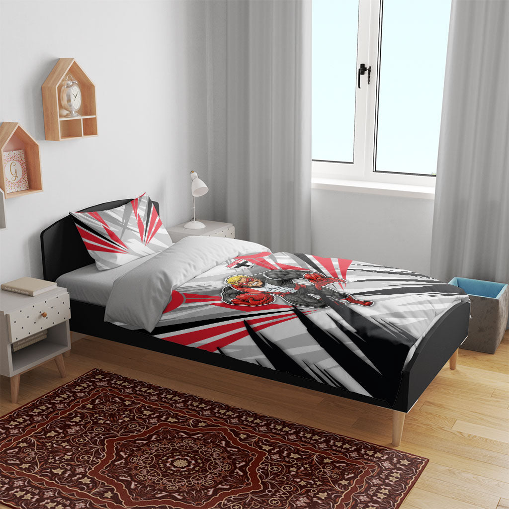 St Kilda Saints Australian Football Bedding Set Superhero Mascot Graphic - Bold Team Colors