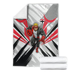 St Kilda Saints Australian Football Blanket Superhero Mascot Graphic - Bold Team Colors