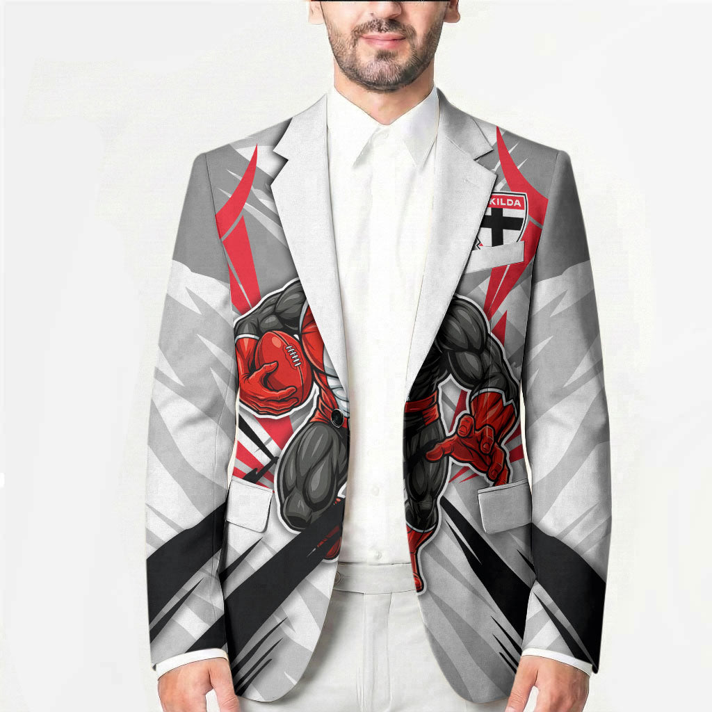 St Kilda Saints Australian Football Blazer Superhero Mascot Graphic - Bold Team Colors