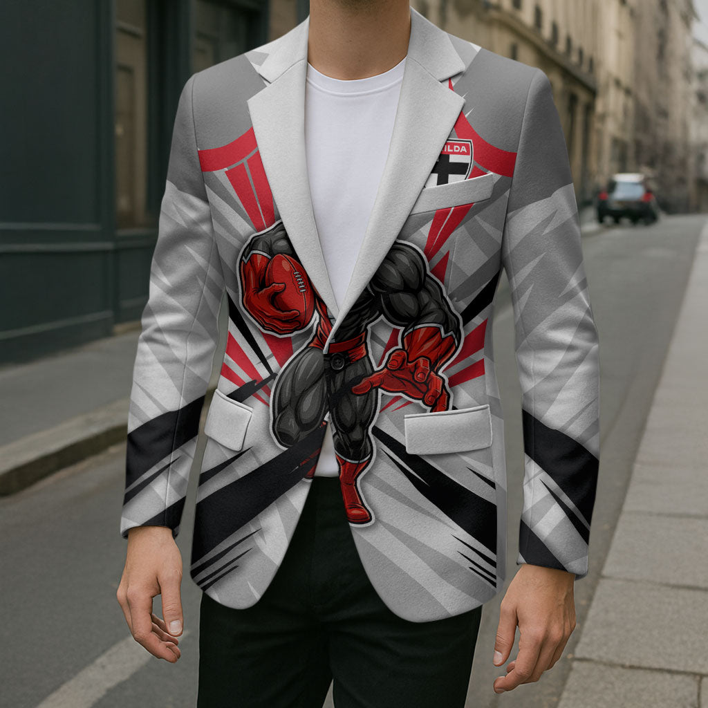 St Kilda Saints Australian Football Blazer Superhero Mascot Graphic - Bold Team Colors
