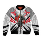 St Kilda Saints Australian Football Bomber Jacket Superhero Mascot Graphic - Bold Team Colors
