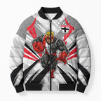 St Kilda Saints Australian Football Bomber Puffer Jacket Superhero Mascot Graphic - Bold Team Colors