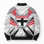 St Kilda Saints Australian Football Bomber Puffer Jacket Superhero Mascot Graphic - Bold Team Colors
