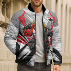 St Kilda Saints Australian Football Bomber Puffer Jacket Superhero Mascot Graphic - Bold Team Colors
