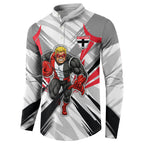 St Kilda Saints Australian Football Button Sweatshirt Superhero Mascot Graphic - Bold Team Colors