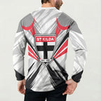 St Kilda Saints Australian Football Button Sweatshirt Superhero Mascot Graphic - Bold Team Colors