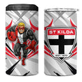 St Kilda Saints Australian Football 4 in 1 Can Cooler Tumbler Superhero Mascot Graphic - Bold Team Colors