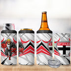St Kilda Saints Australian Football 4 in 1 Can Cooler Tumbler Superhero Mascot Graphic - Bold Team Colors