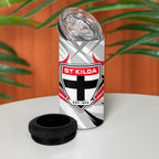St Kilda Saints Australian Football 4 in 1 Can Cooler Tumbler Superhero Mascot Graphic - Bold Team Colors