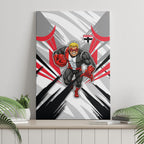 St Kilda Saints Australian Football Canvas Wall Art Superhero Mascot Graphic - Bold Team Colors