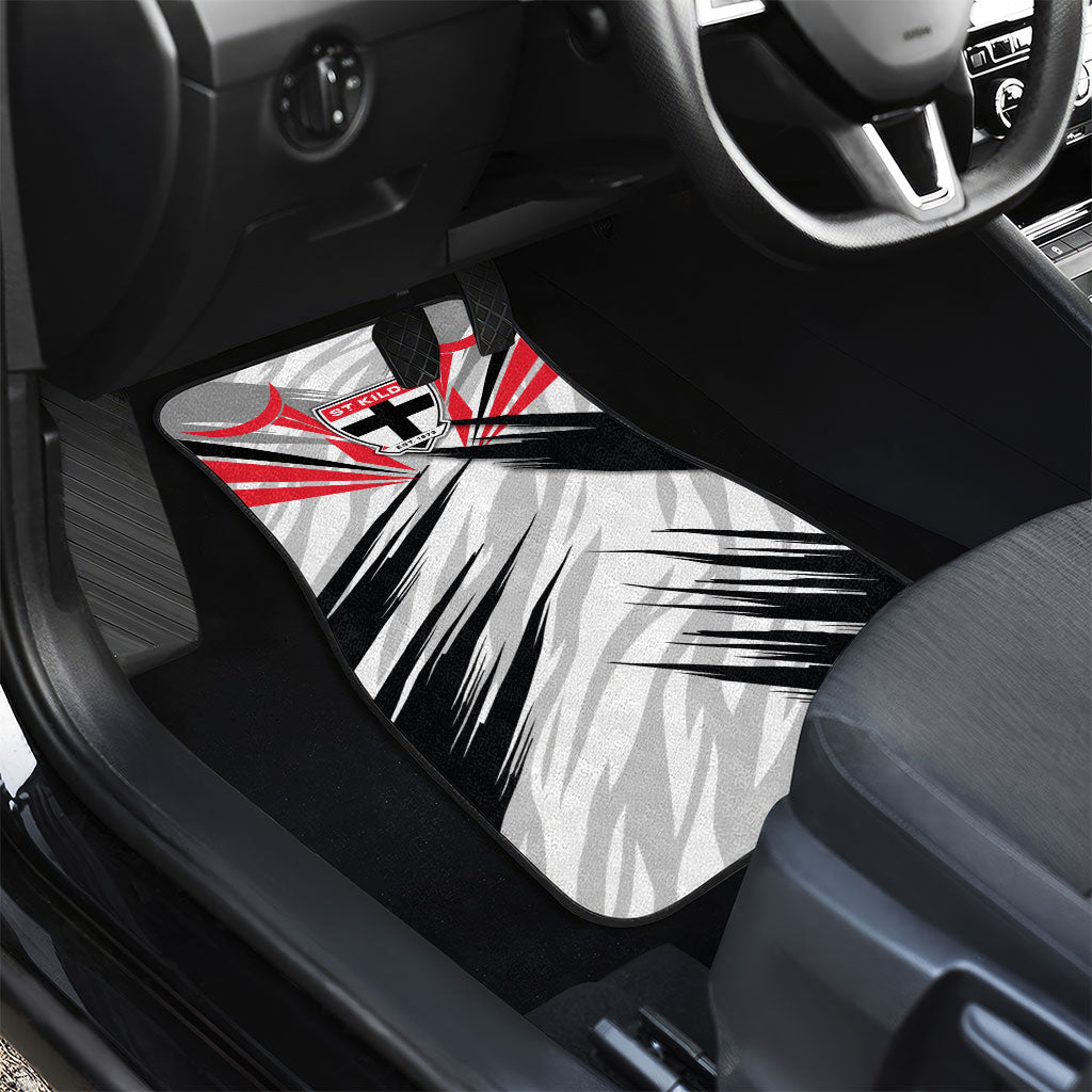 St Kilda Saints Australian Football Car Mats Superhero Mascot Graphic - Bold Team Colors