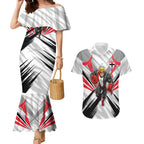 St Kilda Saints Australian Football Couples Matching Mermaid Dress and Hawaiian Shirt Superhero Mascot Graphic - Bold Team Colors