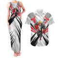 St Kilda Saints Australian Football Couples Matching Tank Maxi Dress and Hawaiian Shirt Superhero Mascot Graphic - Bold Team Colors