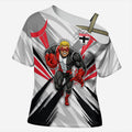 St Kilda Saints Australian Football Cross Shoulder Shirt Superhero Mascot Graphic - Bold Team Colors