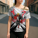 St Kilda Saints Australian Football Cross Shoulder Shirt Superhero Mascot Graphic - Bold Team Colors