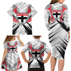 St Kilda Saints Australian Football Family Matching Long Sleeve Bodycon Dress and Hawaiian Shirt Superhero Mascot Graphic - Bold Team Colors