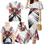 St Kilda Saints Australian Football Family Matching Mermaid Dress and Hawaiian Shirt Superhero Mascot Graphic - Bold Team Colors