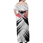 St Kilda Saints Australian Football Family Matching Off Shoulder Maxi Dress and Hawaiian Shirt Superhero Mascot Graphic - Bold Team Colors