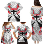 St Kilda Saints Australian Football Family Matching Puletasi and Hawaiian Shirt Superhero Mascot Graphic - Bold Team Colors