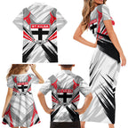 St Kilda Saints Australian Football Family Matching Short Sleeve Bodycon Dress and Hawaiian Shirt Superhero Mascot Graphic - Bold Team Colors