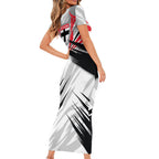 St Kilda Saints Australian Football Family Matching Short Sleeve Bodycon Dress and Hawaiian Shirt Superhero Mascot Graphic - Bold Team Colors