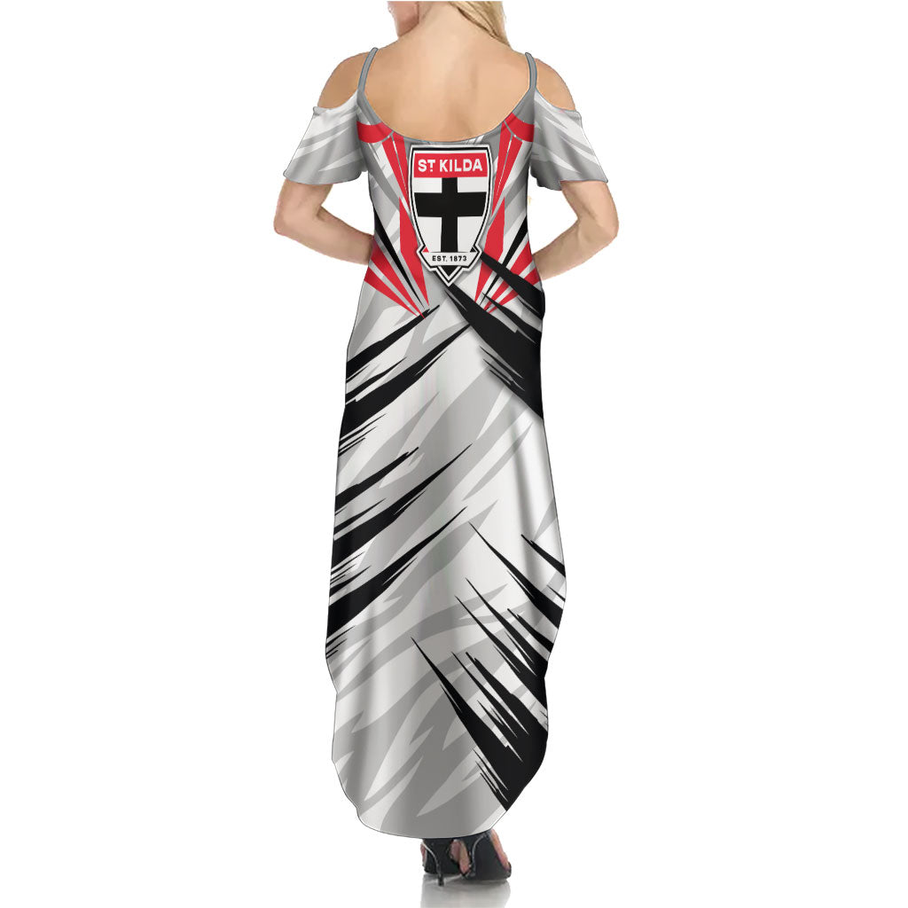 St Kilda Saints Australian Football Family Matching Summer Maxi Dress and Hawaiian Shirt Superhero Mascot Graphic - Bold Team Colors