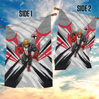 St Kilda Saints Australian Football Garden Flag Superhero Mascot Graphic - Bold Team Colors