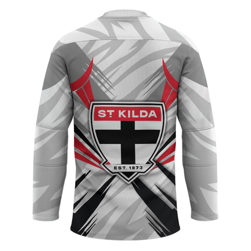 St Kilda Saints Australian Football Hockey Jersey Superhero Mascot Graphic - Bold Team Colors