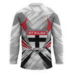 St Kilda Saints Australian Football Hockey Jersey Superhero Mascot Graphic - Bold Team Colors