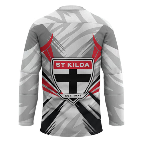 St Kilda Saints Australian Football Hockey Jersey Superhero Mascot Graphic - Bold Team Colors