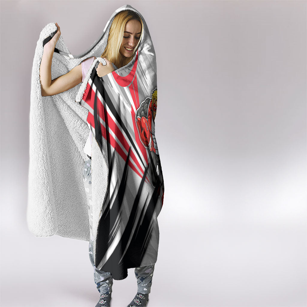 St Kilda Saints Australian Football Hooded Blanket Superhero Mascot Graphic - Bold Team Colors