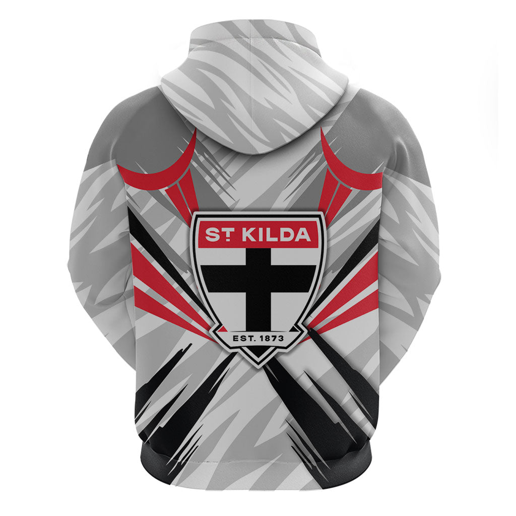 St Kilda Saints Australian Football Hoodie Superhero Mascot Graphic - Bold Team Colors