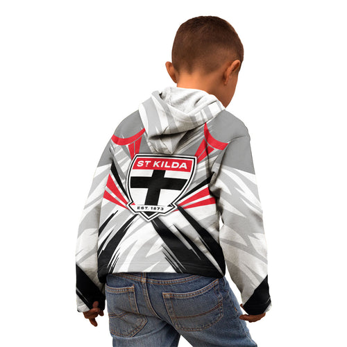 St Kilda Saints Australian Football Kid Hoodie Superhero Mascot Graphic - Bold Team Colors