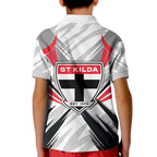 St Kilda Saints Australian Football Kid Polo Shirt Superhero Mascot Graphic - Bold Team Colors