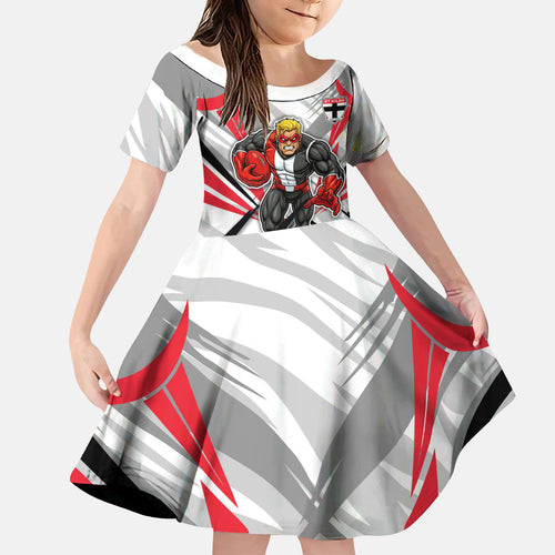 St Kilda Saints Australian Football Kid Short Sleeve Dress Superhero Mascot Graphic - Bold Team Colors
