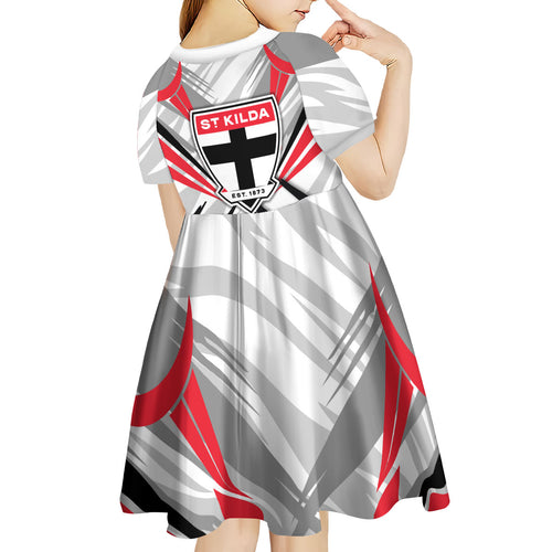 St Kilda Saints Australian Football Kid Short Sleeve Dress Superhero Mascot Graphic - Bold Team Colors