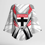 St Kilda Saints Australian Football Kimono Sleeve Blouse Superhero Mascot Graphic - Bold Team Colors