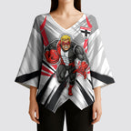 St Kilda Saints Australian Football Kimono Sleeve Blouse Superhero Mascot Graphic - Bold Team Colors