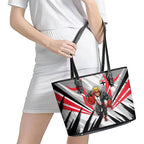 St Kilda Saints Australian Football Leather Tote Bag Superhero Mascot Graphic - Bold Team Colors