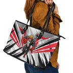 St Kilda Saints Australian Football Leather Tote Bag Superhero Mascot Graphic - Bold Team Colors